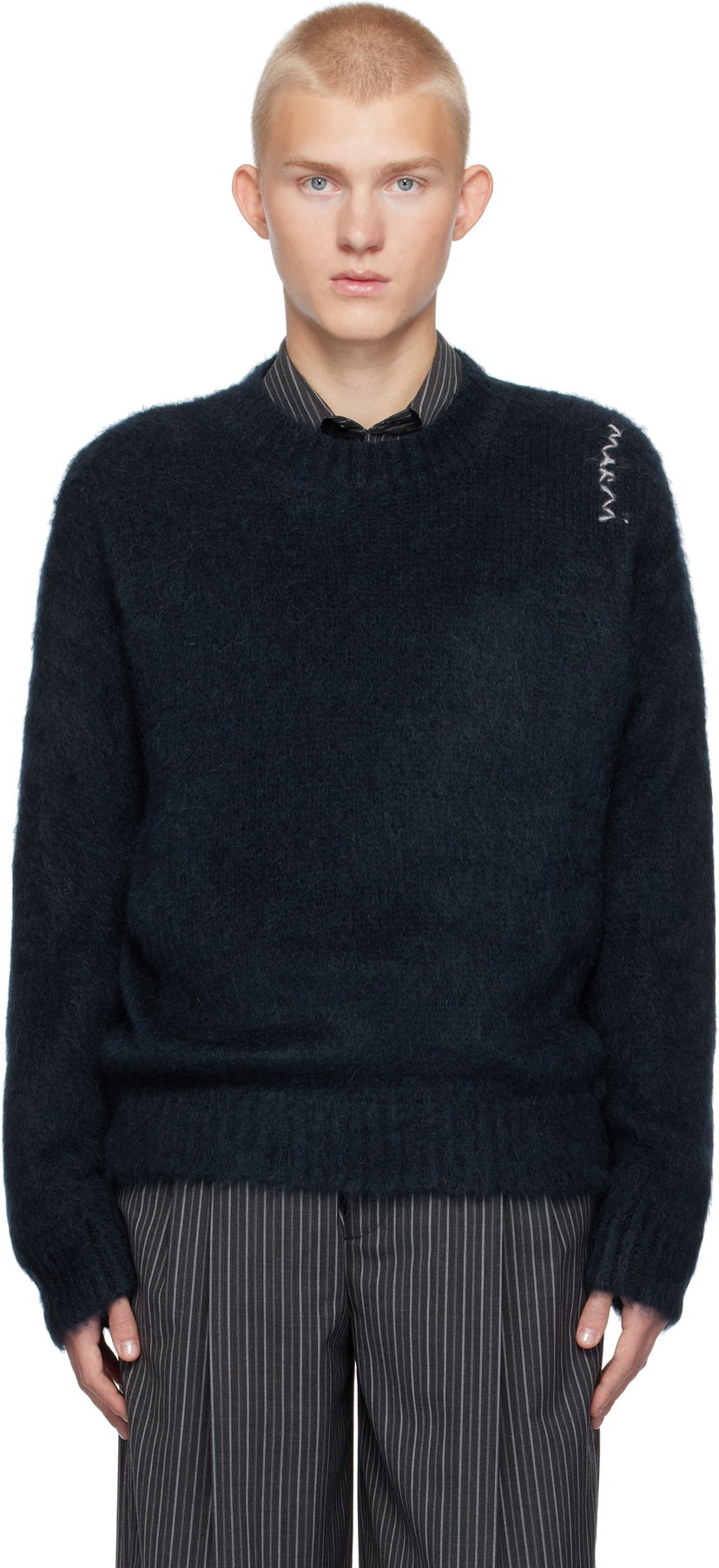 Cветр Marni Fuzzy Wuzzy Sweater темно-синій | GCMG0423A0 UFU172