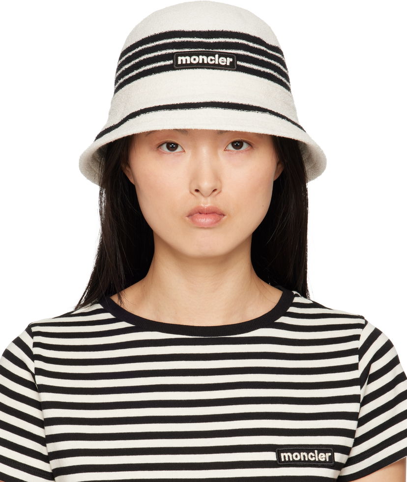 Капелюх Moncler Moncler Striped Bucket Hat білий | K10933B000570U488