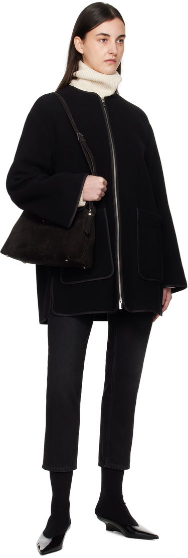 Пальто TOTEME TOTEME Felted Wool Zip-Up Jacket чорний | 251-WRO4262-FB0039, 3