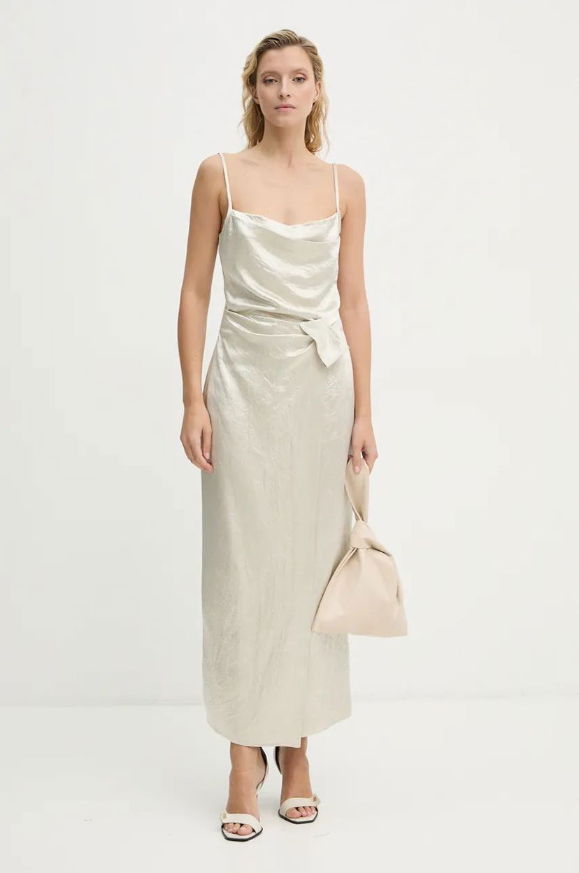 плаття Nanushka Cowl Neck Satin Maxi Dress білий | NW24PFBS13171