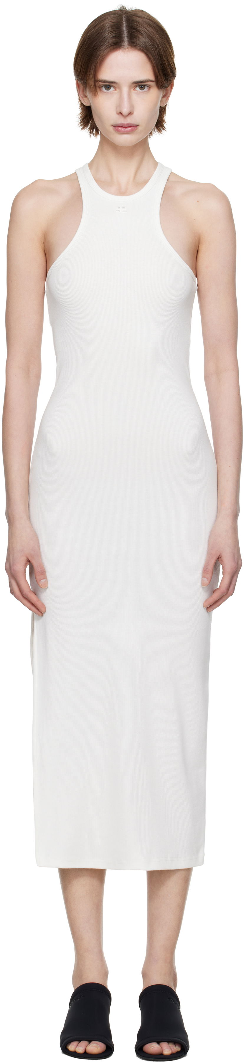 плаття Courrèges Courrèges Scuba Rib Midi Dress білий | 125JRO586JS0194