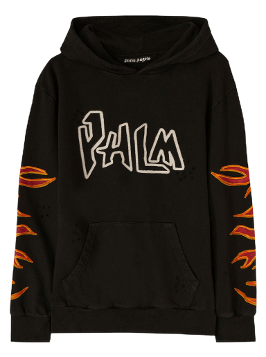 Світшоти Palm Angels Graffiti Flames Hoodie чорний | PMBB117F22FLE0021001