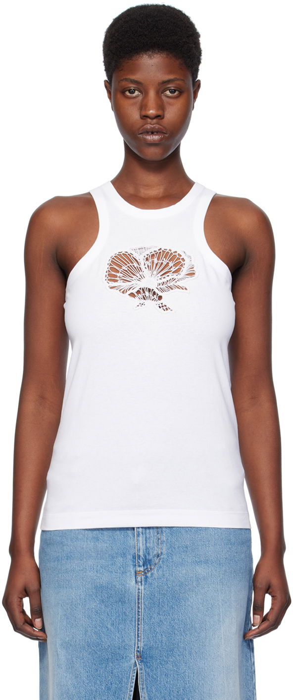 Безрукавка Stella McCartney Stella McCartney Crochet Cutout Tank Top білий | 6J02783SPY59