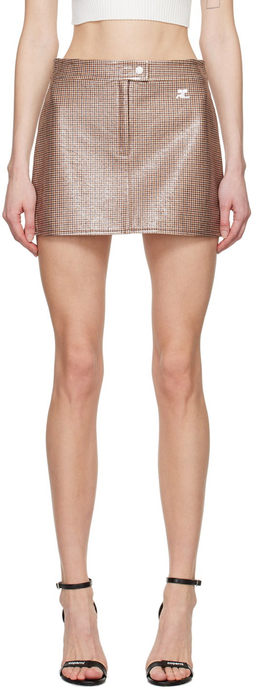 Спідниця Courrèges Courrèges Checked Miniskirt Коричневий | 124CJU001PR0042