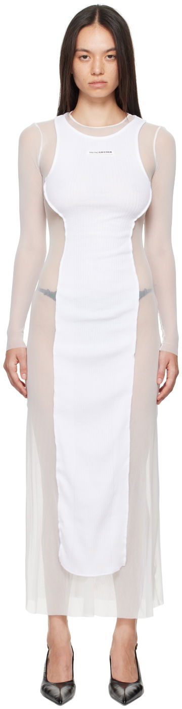 плаття Jean Paul Gaultier Gaultier 'The Long Petit Grand' Maxi Dress білий | 24/30-F-RO191B-T001-0101