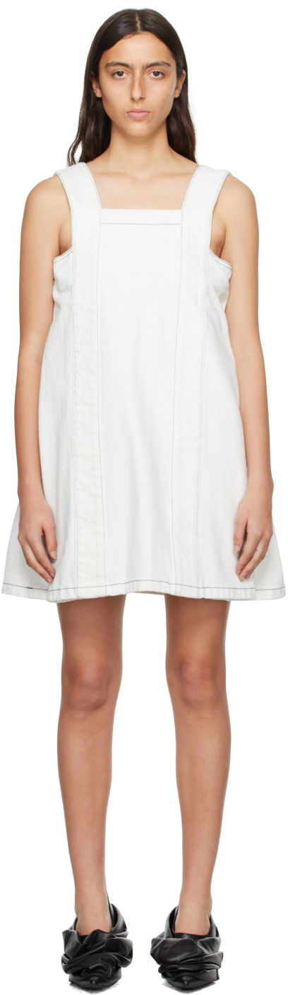 плаття We11done We11done Square Neck Denim Mini Dress білий | WD-DO3-23-381-W-IC
