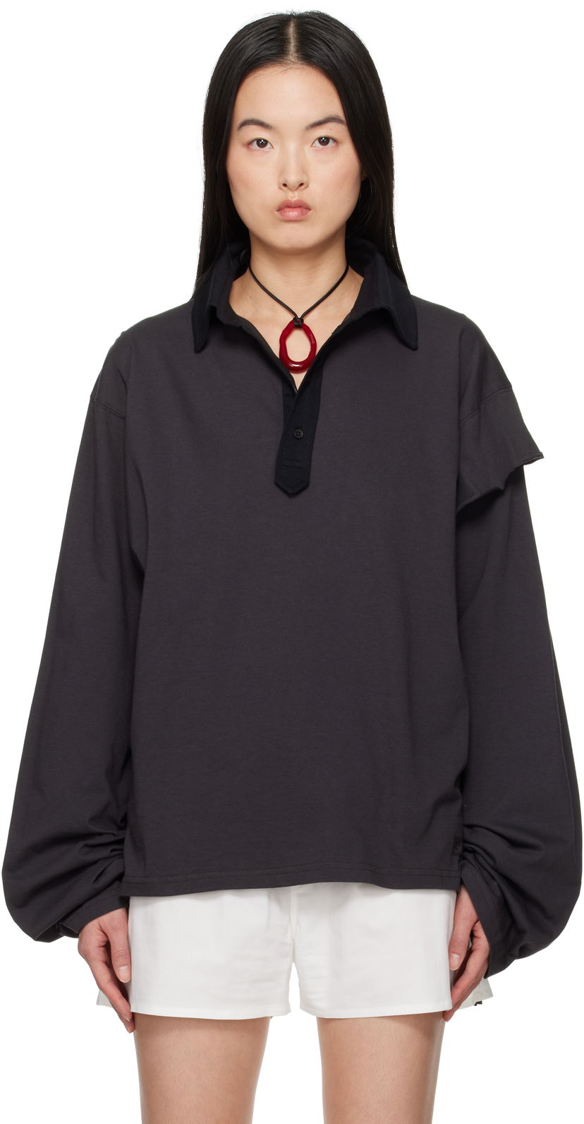 Сорочка поло Ottolinger Ottolinger Long Sleeve Polo чорний | 11510291501