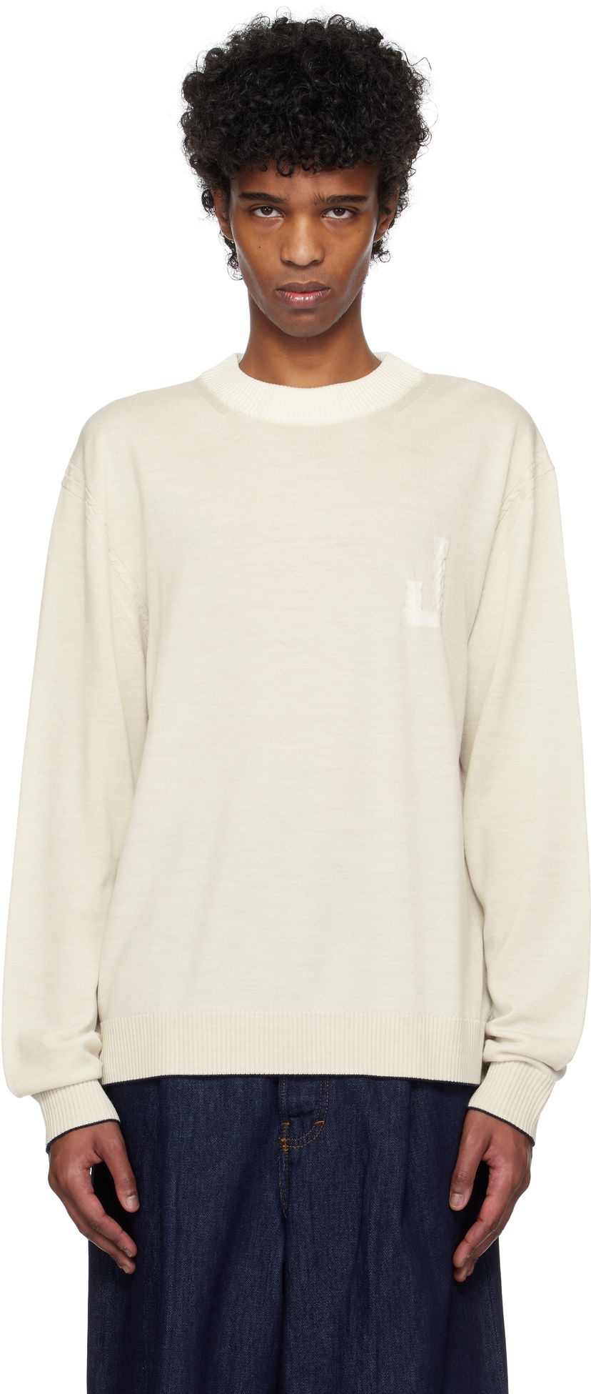 Cветр Jacquemus Jacquemus Tricot Knit Sweater білий | 25E255KN539-2431