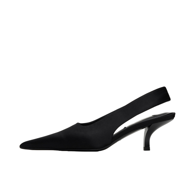 Кросівки та взуття TOTEME Classic Satin Slingback Heels чорний | 251-WAS0205-FB0401