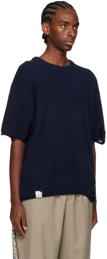 Джерсі ADER ERROR Distressed Knit T-Shirt темно-синій | BN01SSKT0501BK, 1