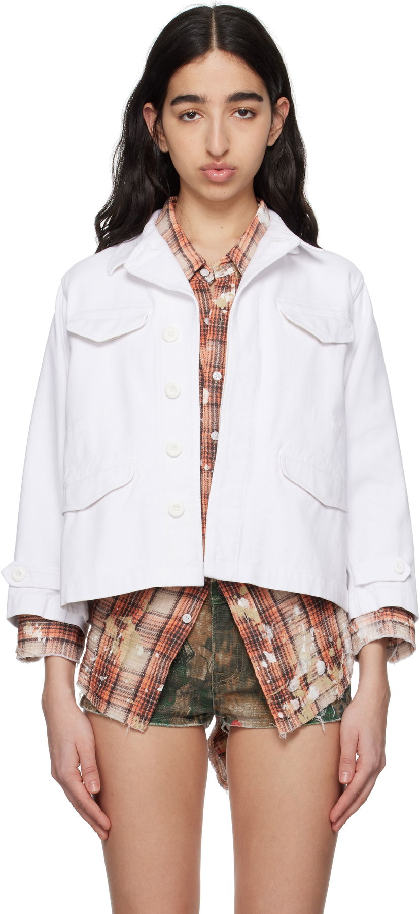 Куртка R13 R13 Boxy Army Denim Jacket білий | R13WR396-R522B
