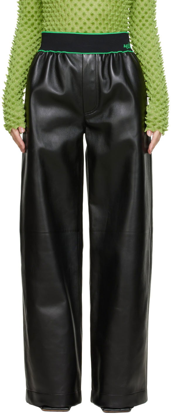 Штани Bottega Veneta Leather Trousers чорний | 702115 V24G0