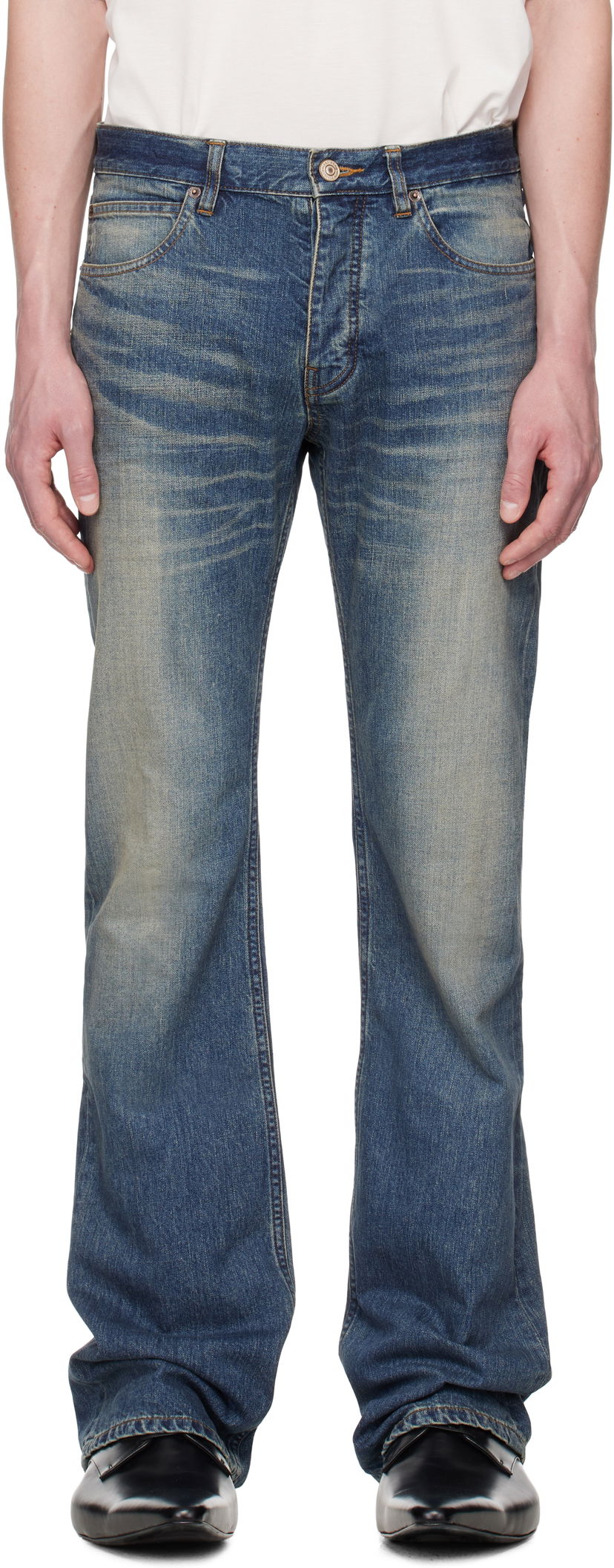 Джинси Balenciaga Balenciaga Straight Fit Jeans Синій | 814086TRW62