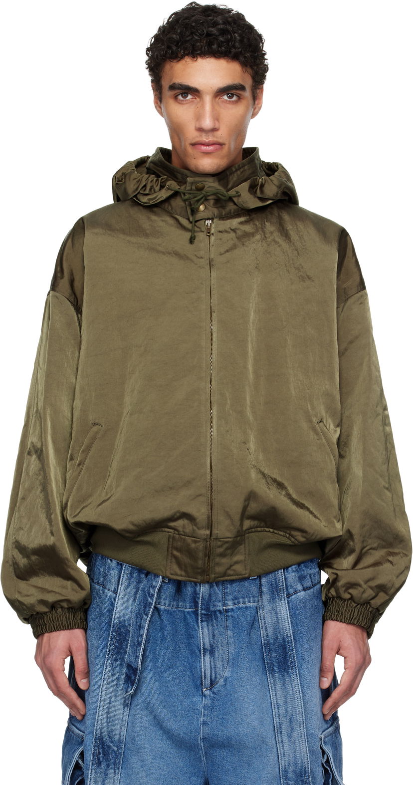 Куртка бомбер HED MAYNER Hed Mayner Stowaway Hood Bomber Jacket Зелений | HMMA10032A-HA157