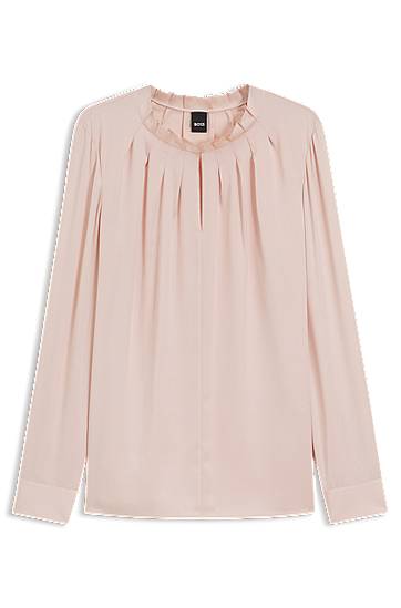 Сорочка BOSS Stretch Silk Regular Fit Blouse Рожевий | 50548224