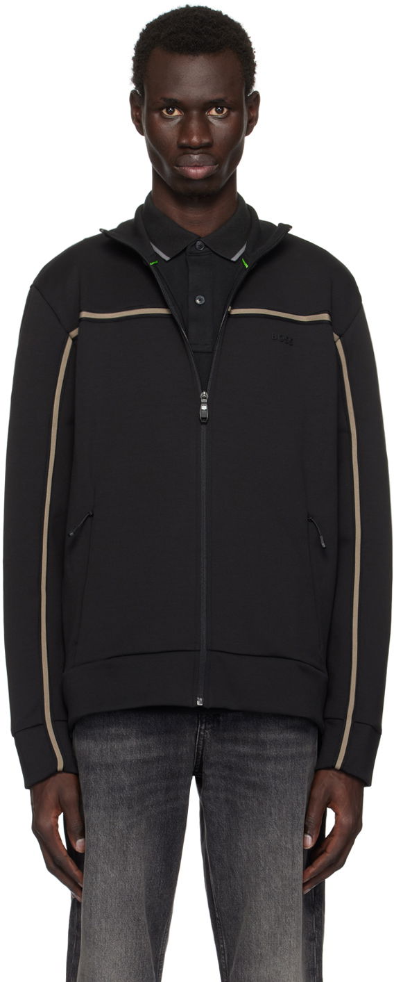 Світшоти BOSS Zip-Up Tape Insert Sweatshirt чорний | 50523896
