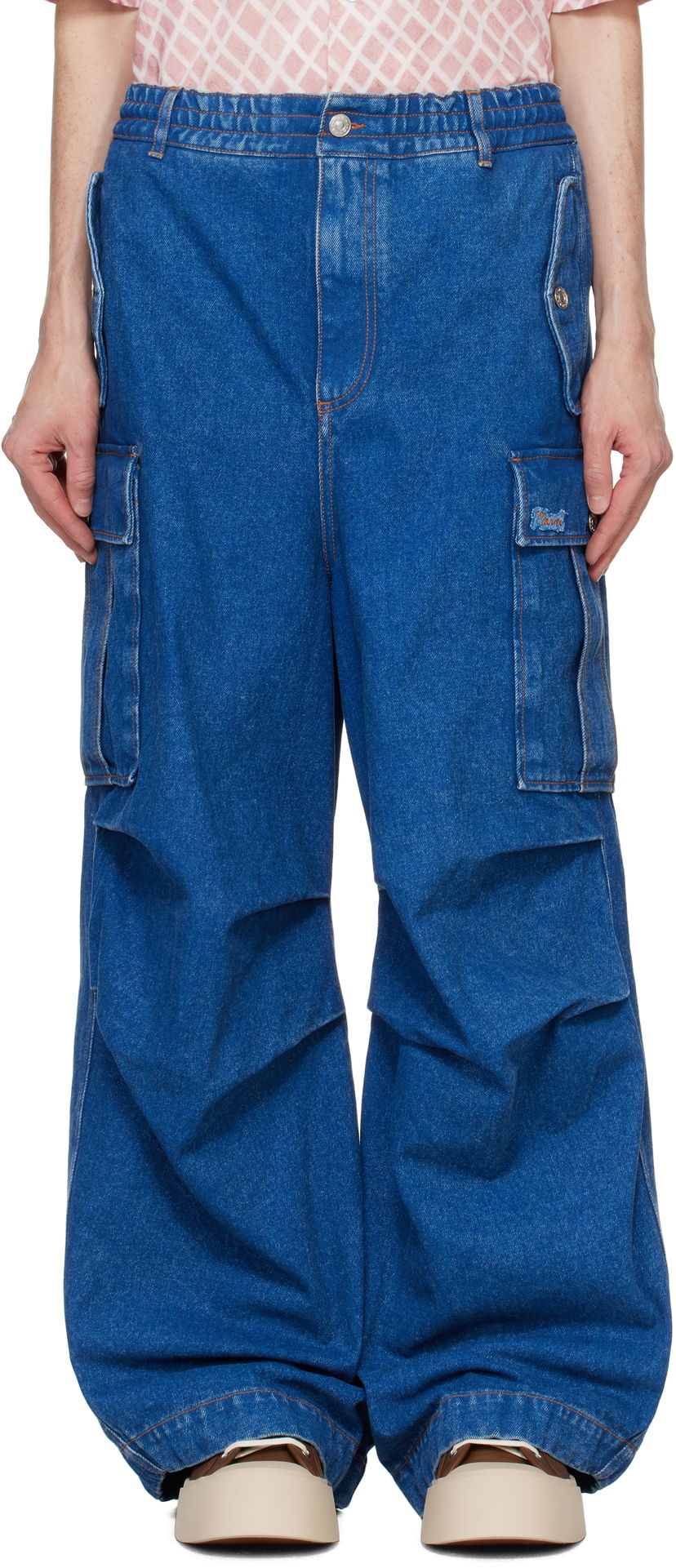 Штани карго Marni Low Waist Cargo Jeans Синій | PUJU0082X0 USCU83