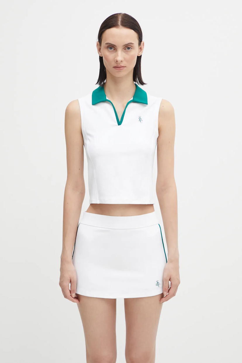 Сорочка поло Sporty & Rich Sleeveless Sports Polo Top білий | TO024621302WH27