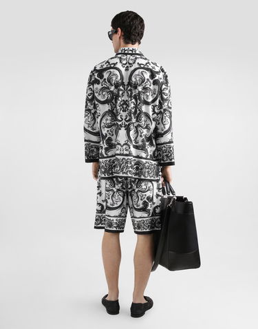 Шорти Dolce & Gabbana Dolce & Gabbana Majolica Print Silk Twill Shorts білий | GV37ATHI1S6HX5DQ, 2