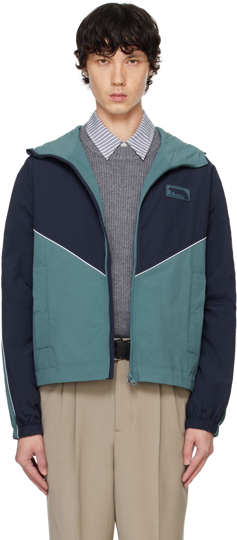 Вітровка MAISON KITSUNÉ Technical Windbreaker Jacket Синій | NM02206WQ4030