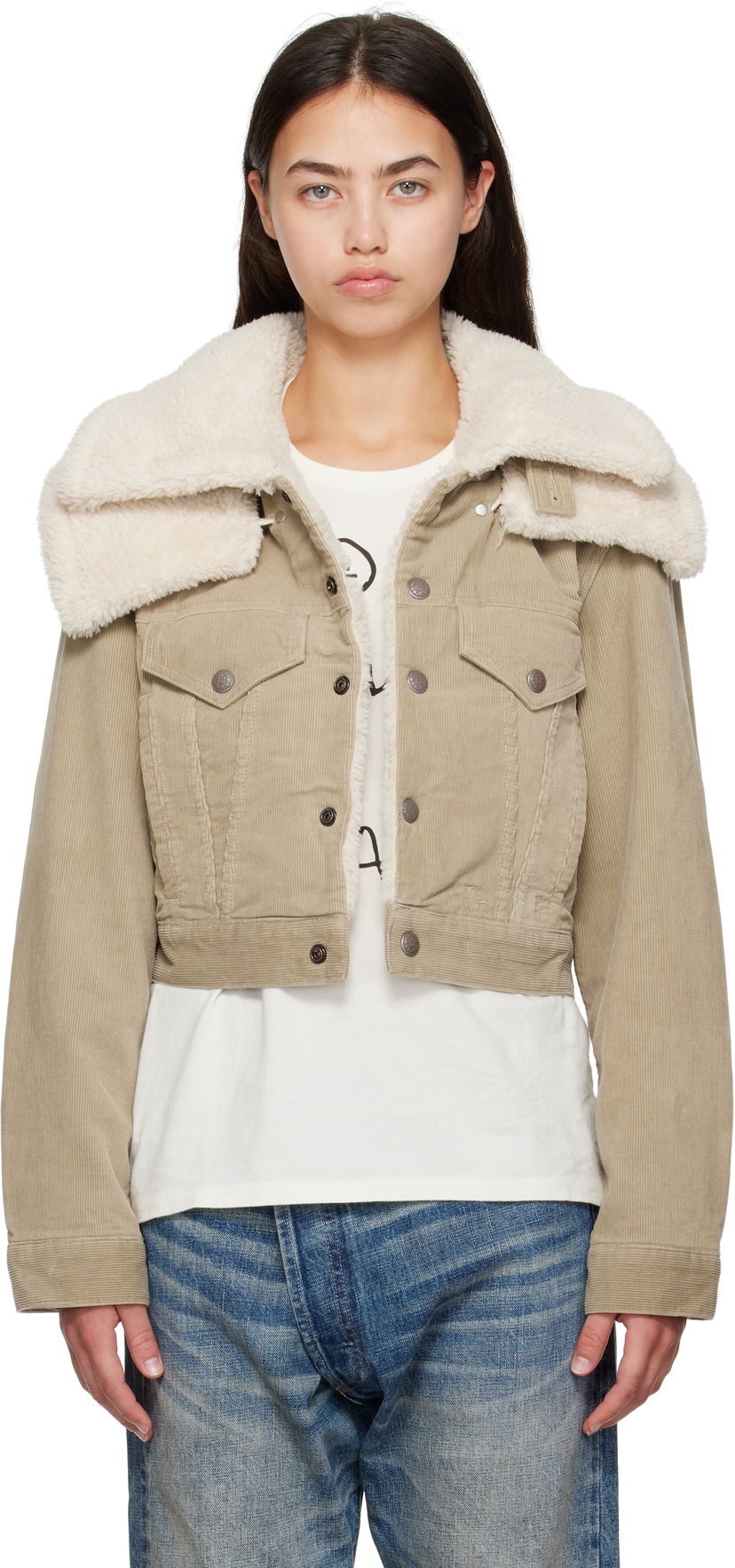 Куртка R13 R13 Sherpa Trucker Jacket бежевий | R13WD181-D333A