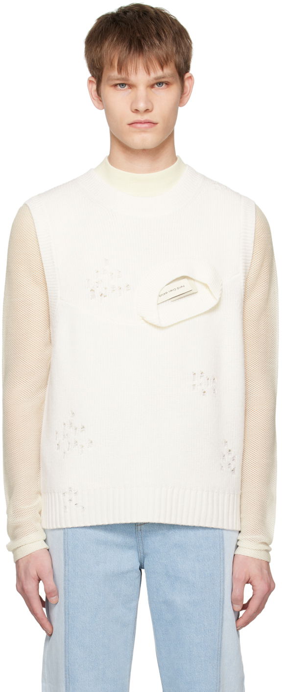 Cветр Feng Chen Wang Feng Chen Wang Distressed Vest білий | FUS15KT06