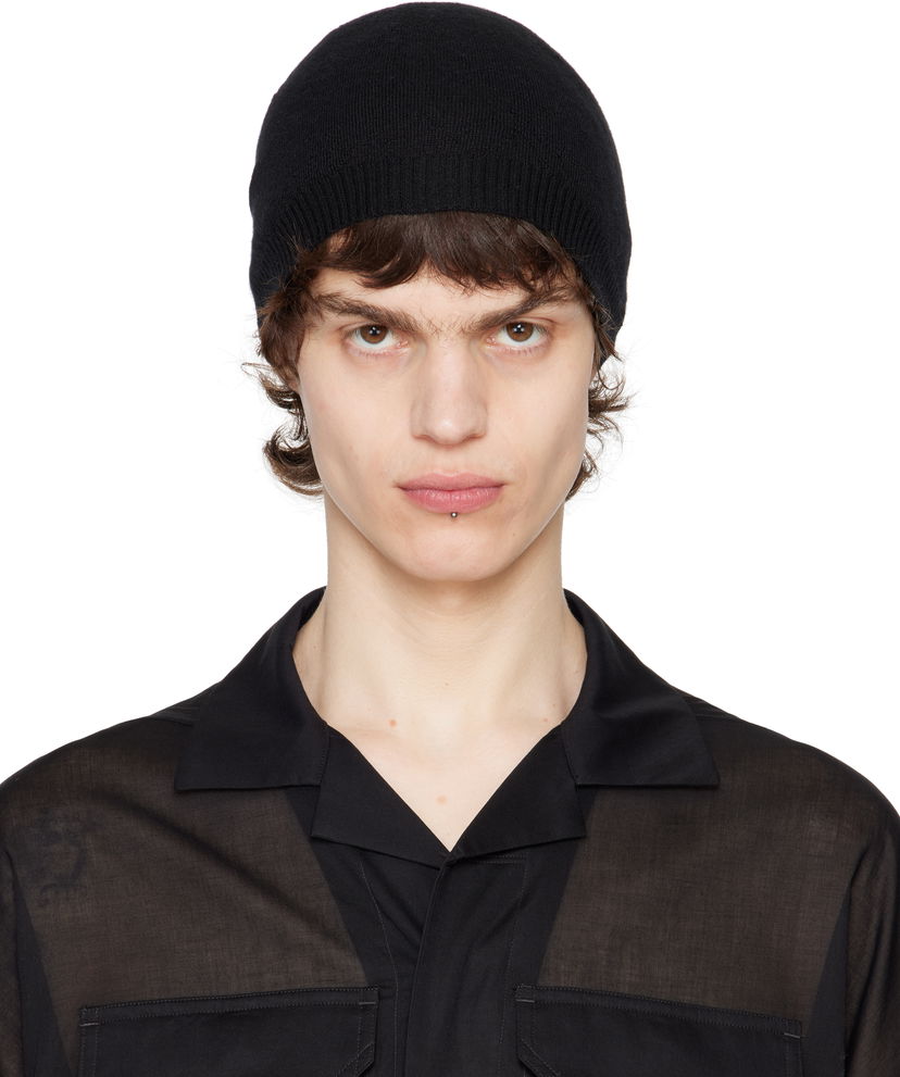 Шапка Rick Owens Rick Owens Hollywood Cashmere Beanie чорний | RU01E5495 WS