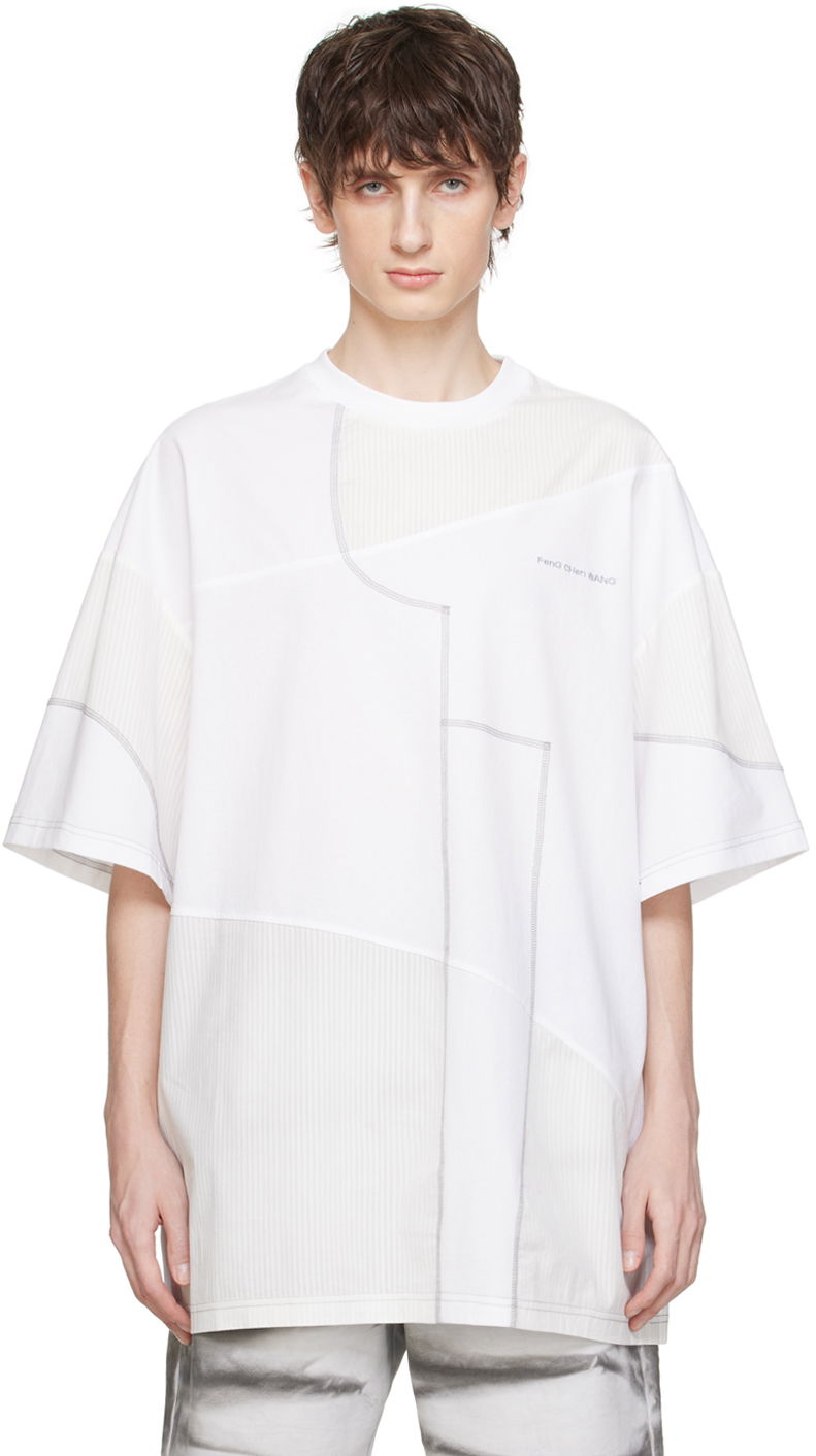 Футболка Feng Chen Wang Feng Chen Wang Paneled T-Shirt білий | FMS17TS05