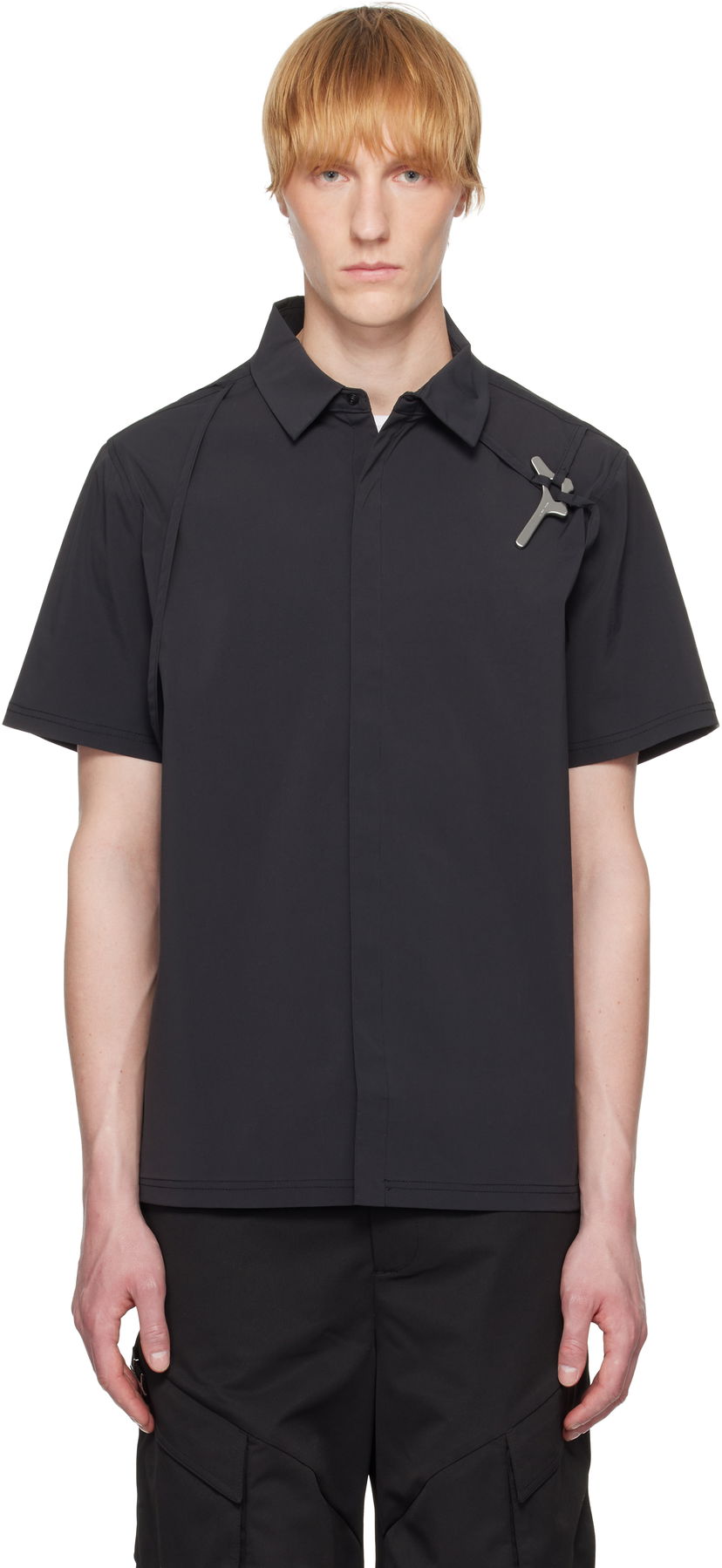 Сорочка HELIOT EMIL Heliot Emil Purulence Technical Shirt чорний | SS25_M_05_042_BLK01_CO