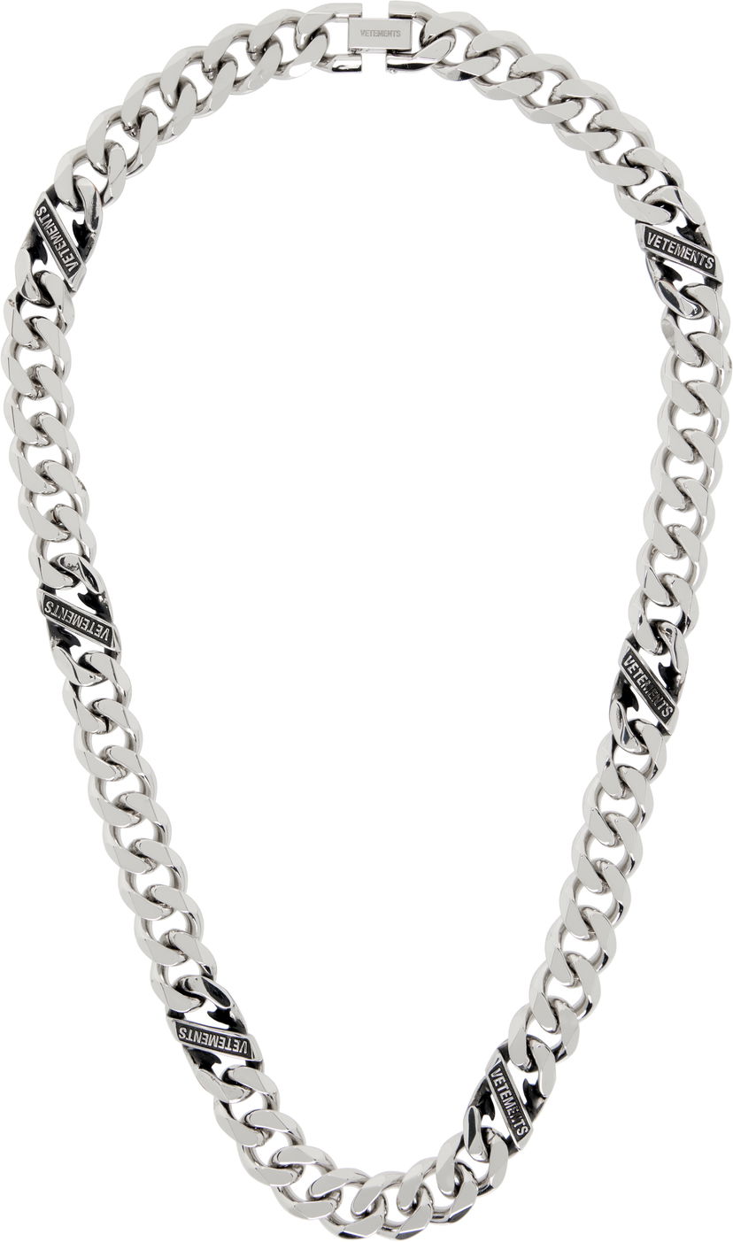 Кольє VETEMENTS Vetements Silver-Tone Logo Chain Necklace Металік | UH76NE850S