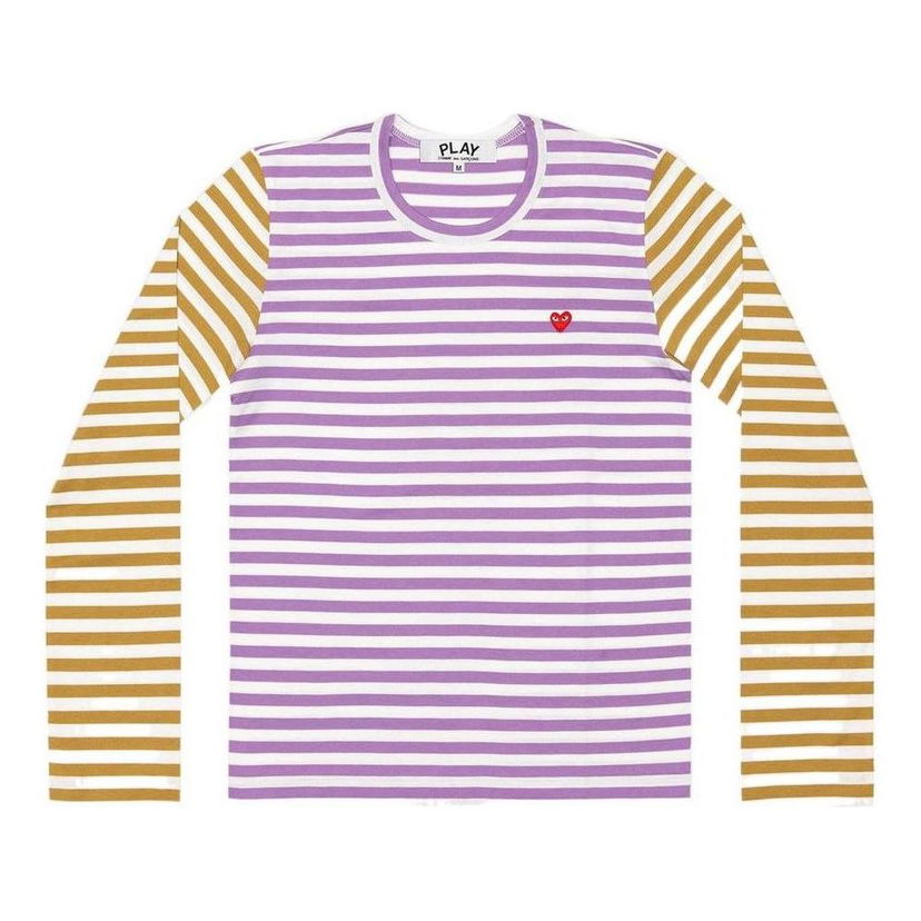 Футболка Comme des Garçons PLAY Long Sleeve Bi-Colour Striped T-Shirt Фіолетовий | AZ-T318-051-4