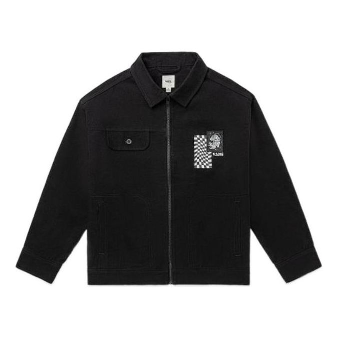 Куртка Vans Printing Embroidered Lapel Zip Jacket чорний | VN0A7Q19BLK, 0