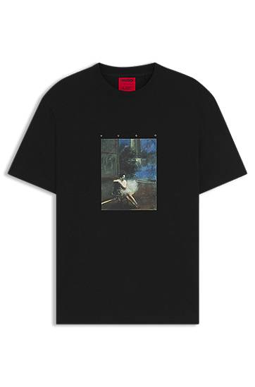 Футболка BOSS HUGO x apoh Cotton-Jersey T-Shirt with Ballerina Artwork чорний | 50545995