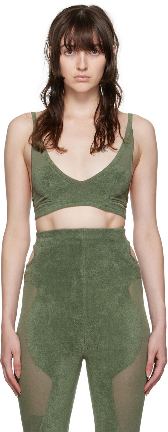 Бюстгальтер Dion Lee Chenille Intarsia Bra Зелений | A7606P22