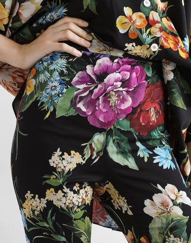 Штани Dolce & Gabbana Dolce & Gabbana Charmeuse Flower Bouquet-Print Pants чорний | FTCQ4TFSA7WHN5PC, 3