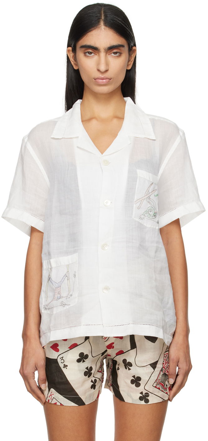 Сорочка Bode Skiers Shirt білий | MRF24SH055