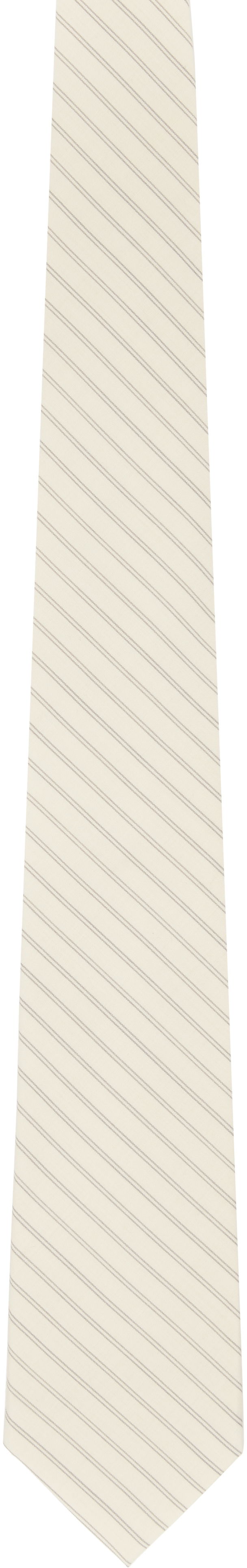 Ремені AURALEE AURALEE Super Fine Wool Stripe Tie бежевий | A25ST03WW-W