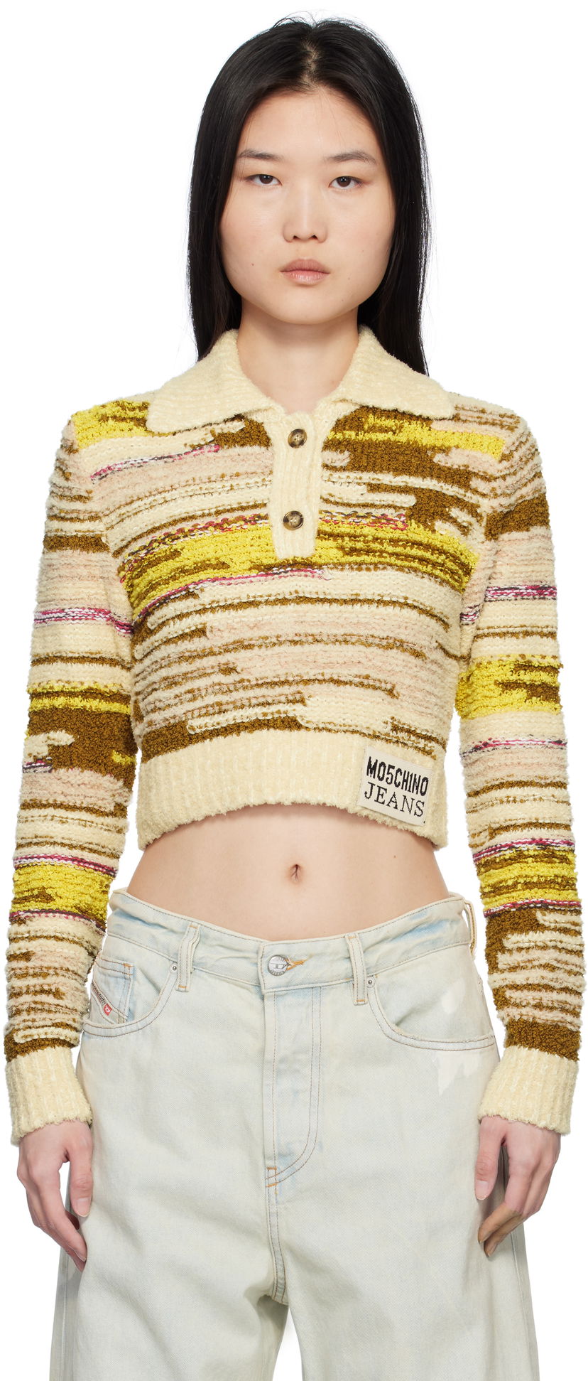 Cветр Moschino Moschino Jeans Cropped Pullover Polo Різнокольоровий | 251K10922