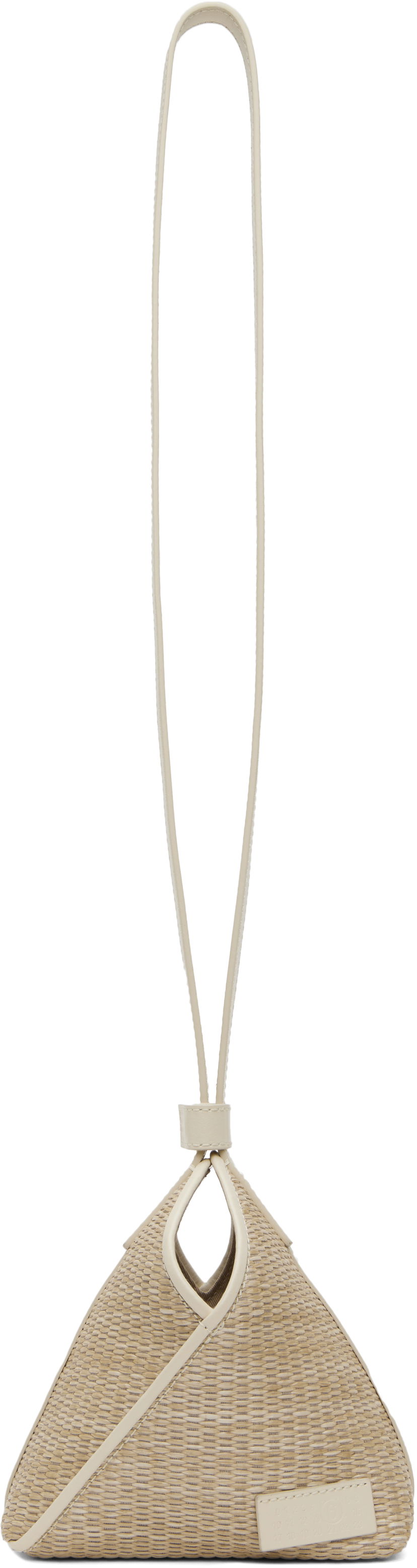 Сумочка Maison Margiela MM6 Maison Margiela Small Raffia Triangle Shoulder Bag бежевий | SB5ZI0013 P7256