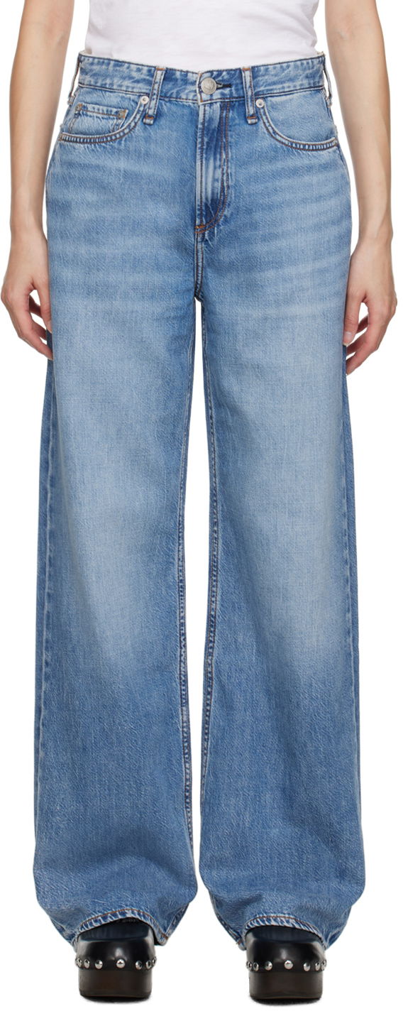 Джинси rag & bone Logan Wide-Leg Jeans Синій | WDD23S2935F2AU