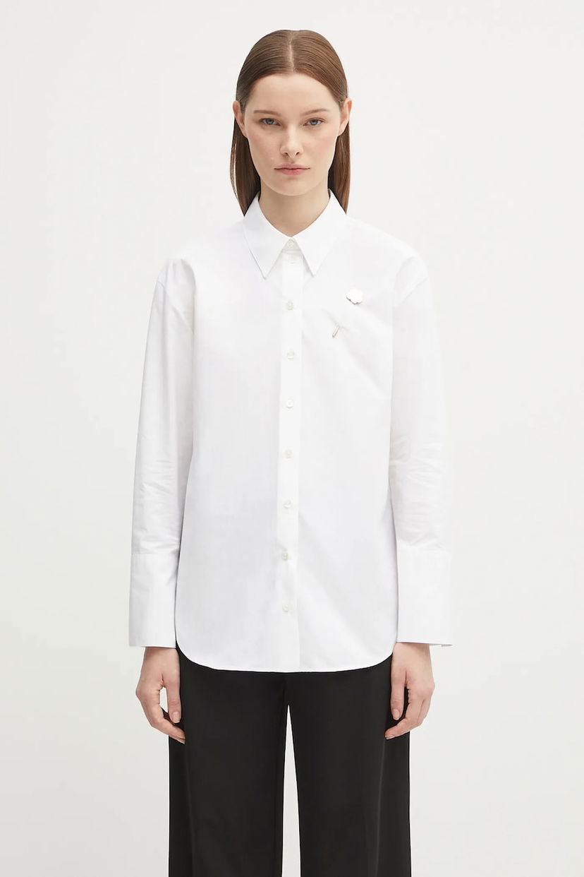 Сорочка KENZO Kenzo Boke Pin Relaxed Fit Shirt with Classic Collar білий | FF62CH2549LB