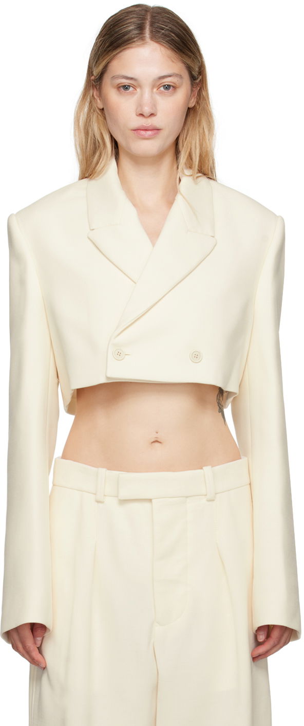 Одяг WARDROBE.NYC Off-White Cropped Blazer бежевий | W4076PC