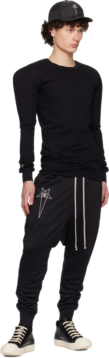 Спортивні штани Rick Owens Rick Owens Champion Edition Prisoner Drawstring Sweatpants чорний | CM01E1689 CHJS SHINY SWEAT JERSE, 4