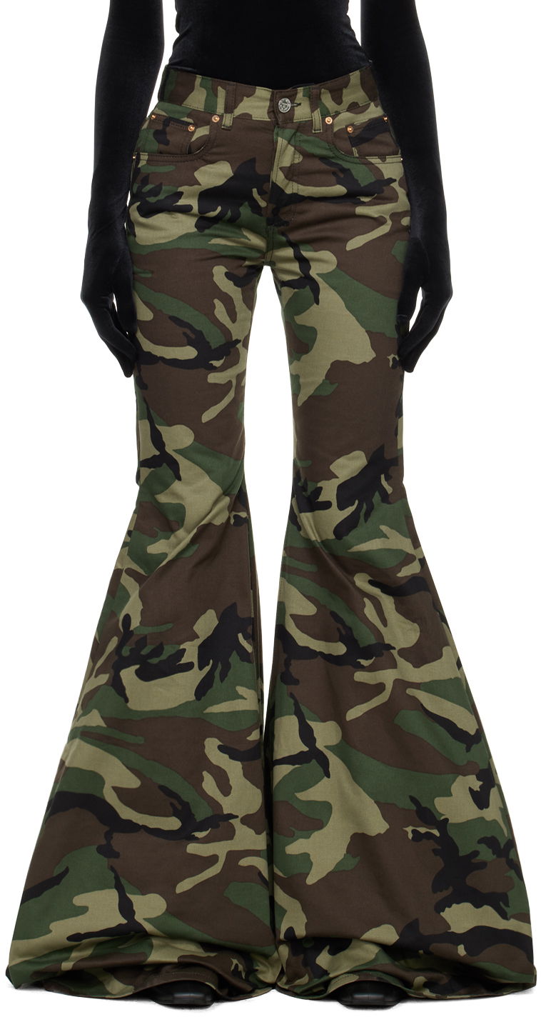 Штани VETEMENTS Flared Trousers Зелений | WE64PA200Z