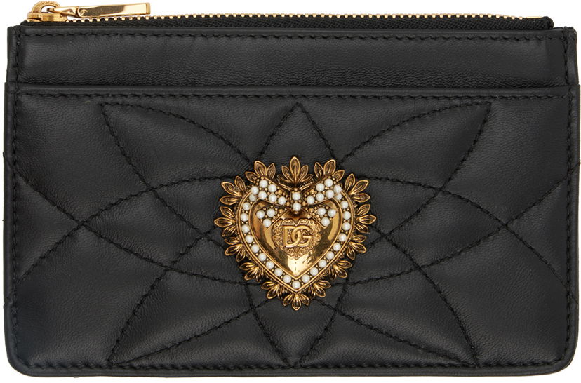 Гаманець Dolce & Gabbana Black Medium Devotion Card Holder чорний | BI1261AV967