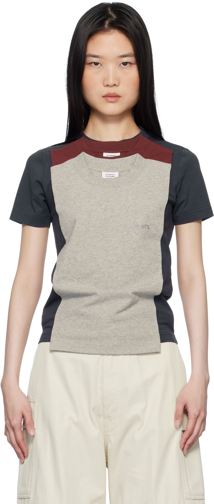 Футболка VETEMENTS Vetements Layered Fitted T-Shirt Сірий | MA66TR620N