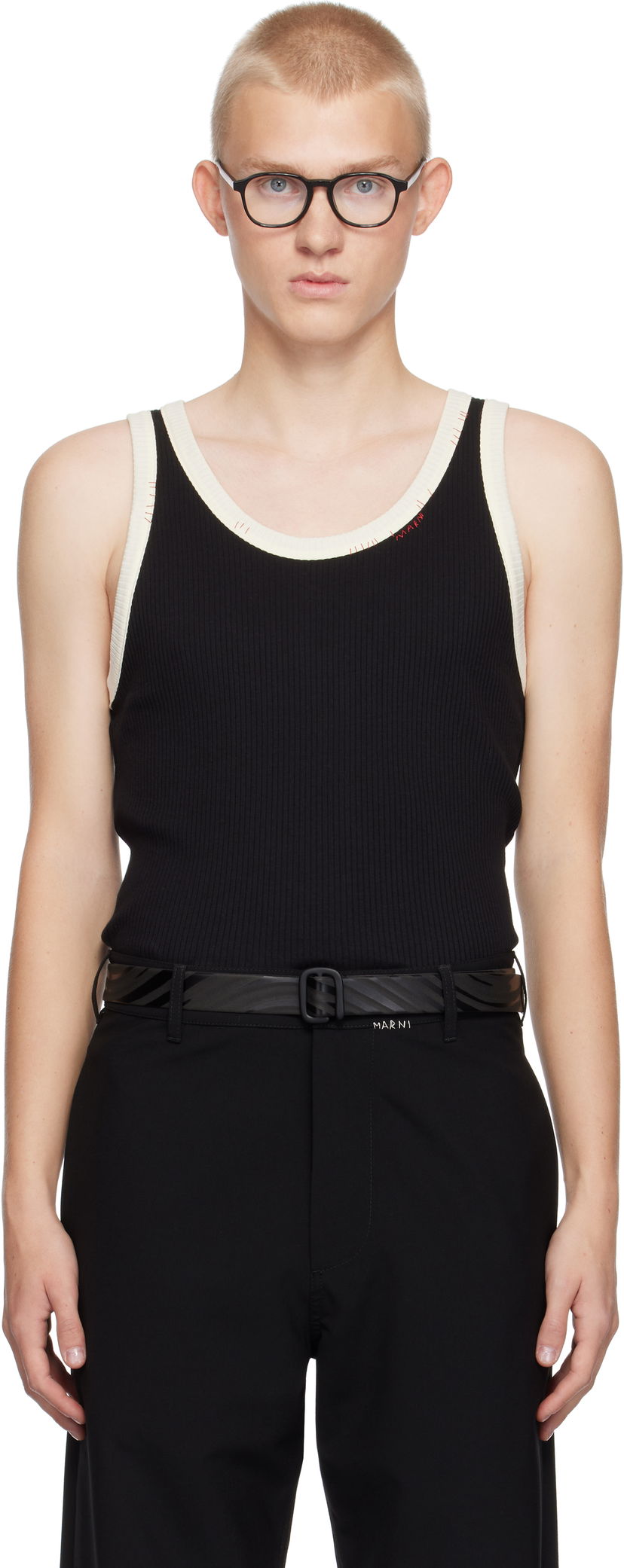 Безрукавка Marni Tank Top Mending чорний | HUMU0299QS UTC404