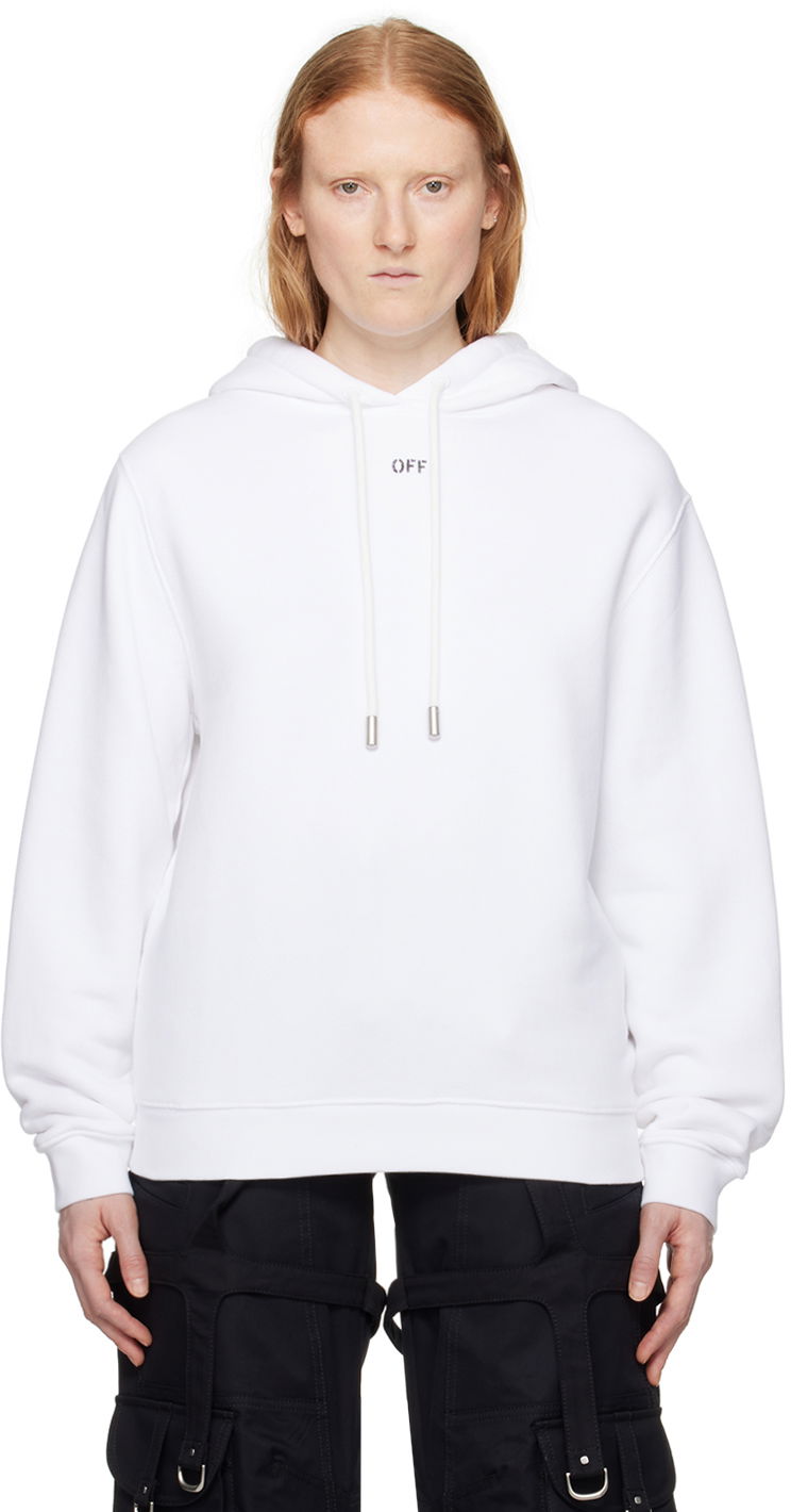 Світшоти Off-White White Embroidered Hoodie білий | OWBB035S24FLE0070101