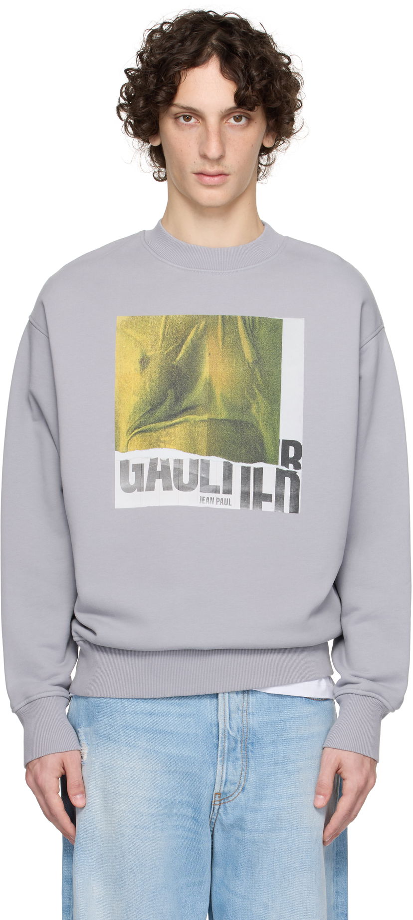 Світшоти Jean Paul Gaultier Jean Paul Gaultier Printed Cotton Crew Sweatshirt Сірий | 25/03-W-TO295-J003-134812