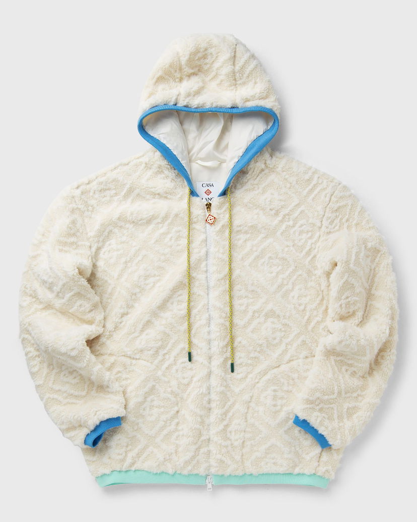 Куртка Casablanca Monogram Fleece Hooded Jacket білий | MPF25-JTP-373-01